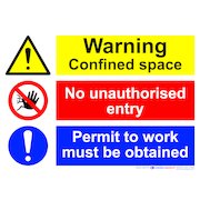 Confined Space Multi Warning Sign